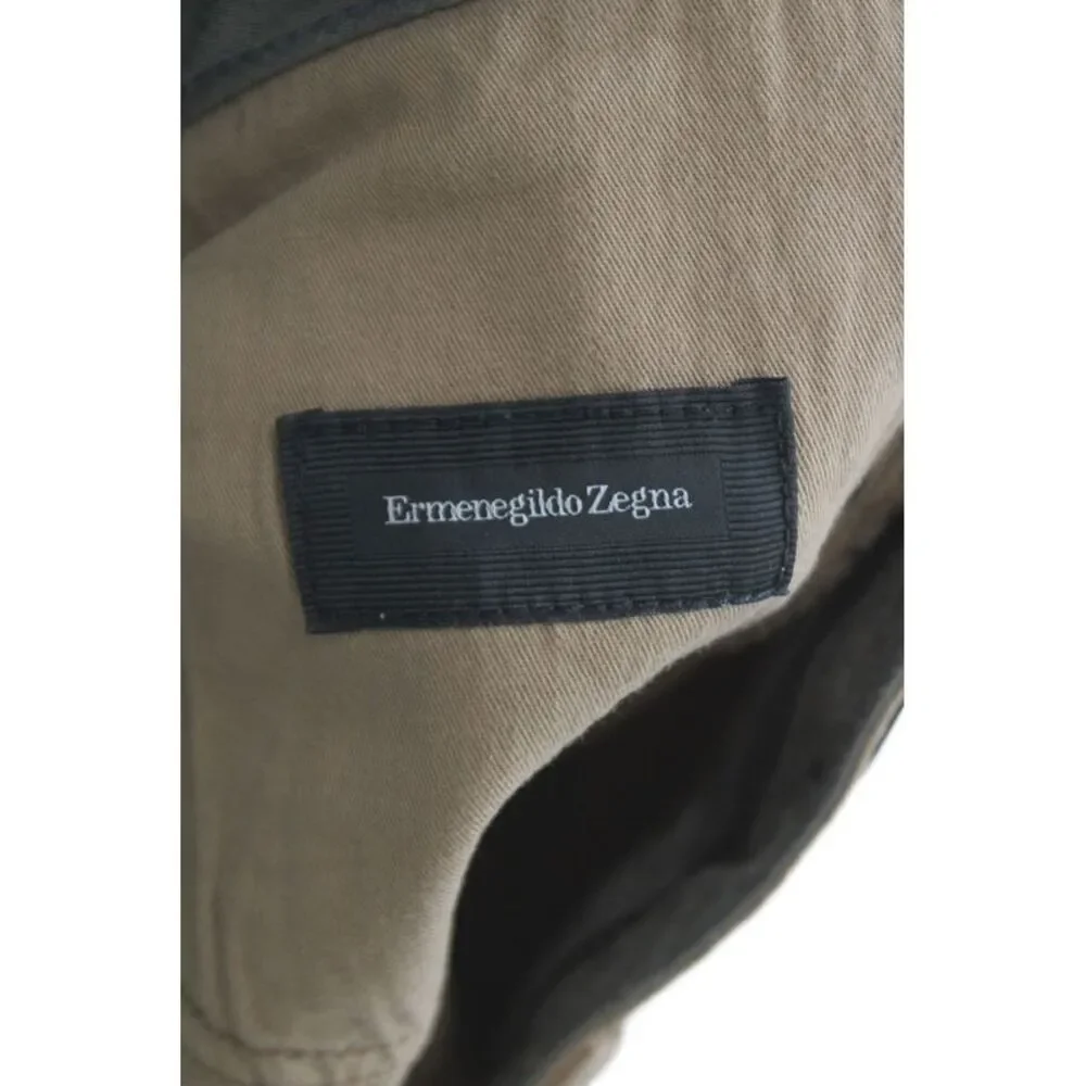 Ermenegildo Zegna Mens Brown Chino Pants 98% Cotton Button Fly Size 36